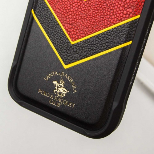 Шкіряний чохол Polo Santa Barbara Barton для Apple iPhone 16 Pro Max (6.9") Black / Yellow