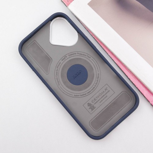 Чехол SGP PC+Leather с MagSafe для Apple iPhone 16 Plus (6.7") Blue