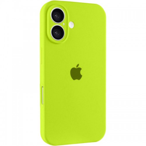 Чохол Silicone Case Full Camera Protective (AA) для Apple iPhone 16 (6.1") Кислотно-зелений / Acid Green