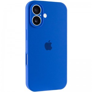 Чехол Silicone Case Full Camera Protective (AA) для Apple iPhone 16 (6,1") Синий / Capri Blue