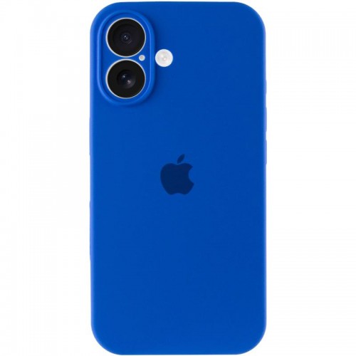 Чехол Silicone Case Full Camera Protective (AA) для Apple iPhone 16 (6,1") Синий / Capri Blue