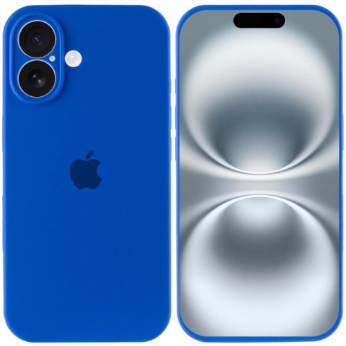 Чехол Silicone Case Full Camera Protective (AA) для Apple iPhone 16 (6,1") Синий / Capri Blue