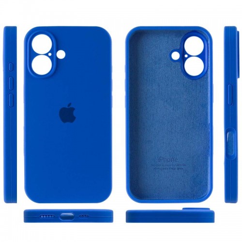 Чехол Silicone Case Full Camera Protective (AA) для Apple iPhone 16 (6,1") Синий / Capri Blue