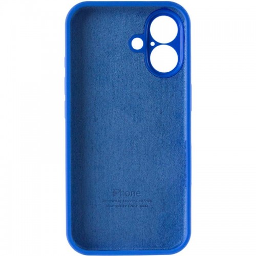 Чехол Silicone Case Full Camera Protective (AA) для Apple iPhone 16 (6,1") Синий / Capri Blue