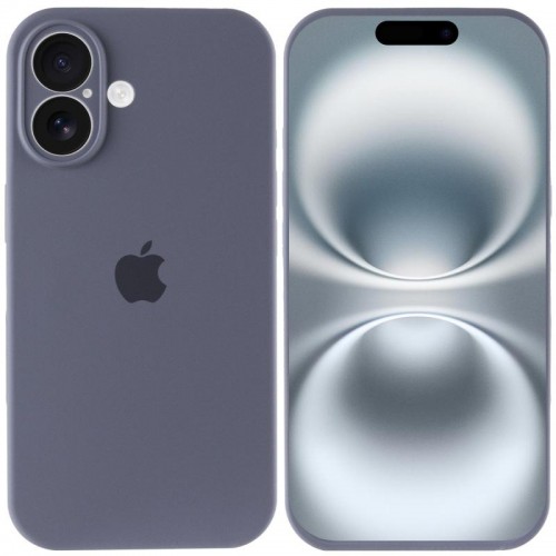 Чехол Silicone Case Full Camera Protective (AA) для Apple iPhone 16 (6.1") Серый / Lavender Gray