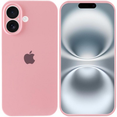 Чехол Silicone Case Full Camera Protective (AA) для Apple iPhone 16 (6.1") Розовый / Light pink