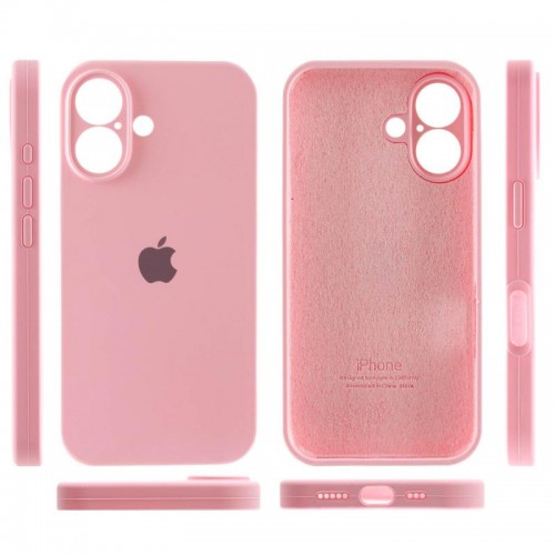Чехол Silicone Case Full Camera Protective (AA) для Apple iPhone 16 (6.1") Розовый / Light pink