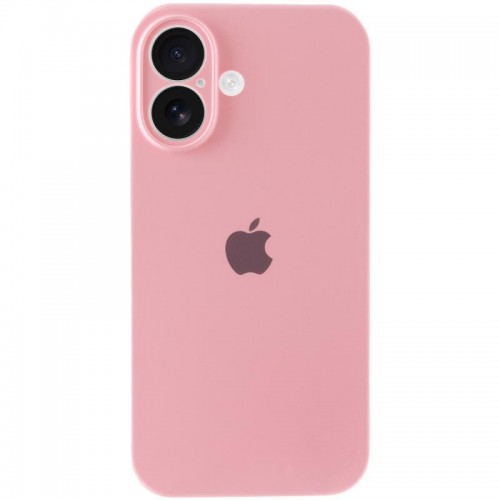 Чехол Silicone Case Full Camera Protective (AA) для Apple iPhone 16 (6.1") Розовый / Light pink