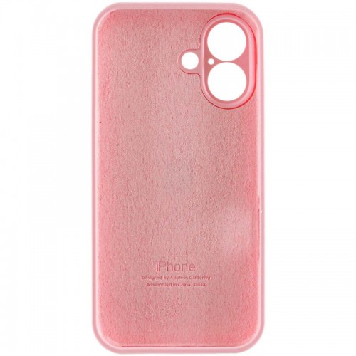 Чехол Silicone Case Full Camera Protective (AA) для Apple iPhone 16 (6.1") Розовый / Light pink