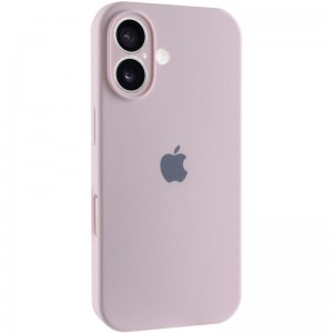 Чехол Silicone Case Full Camera Protective (AA) для Apple iPhone 16 (6.1") Розовый / Chalk Pink