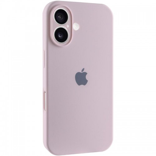 Чехол Silicone Case Full Camera Protective (AA) для Apple iPhone 16 (6.1") Розовый / Chalk Pink