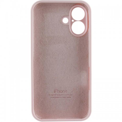 Чехол Silicone Case Full Camera Protective (AA) для Apple iPhone 16 (6.1") Розовый / Chalk Pink