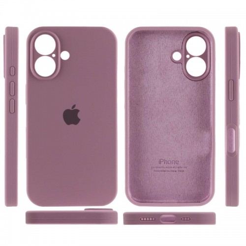 Чехол Silicone Case Full Camera Protective (AA) для Apple iPhone 16 (6.1") Лиловый / Lilac Pride