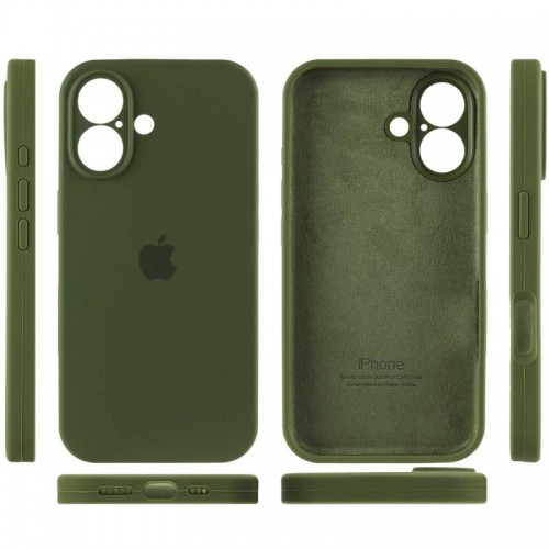 Чохол Silicone Case Full Camera Protective (AA) для Apple iPhone 16 (6.1") Зелений / Dark Olive