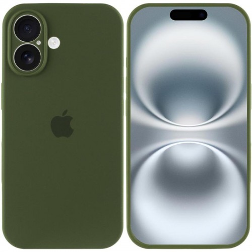 Чохол Silicone Case Full Camera Protective (AA) для Apple iPhone 16 (6.1") Зелений / Dark Olive