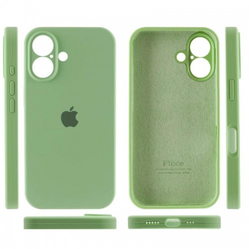Чехол Silicone Case Full Camera Protective (AA) для Apple iPhone 16 (6.1") Мятный / Mint