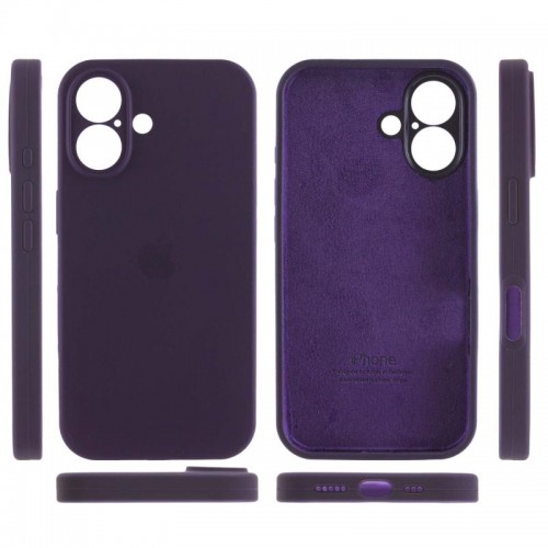 Чехол Silicone Case Full Camera Protective (AA) для Apple iPhone 16 (6.1") Фиолетовый / Elderberry