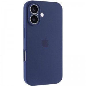Чехол Silicone Case Full Camera Protective (AA) для Apple iPhone 16 (6.1") Синий / Deep navy