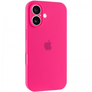 Чехол Silicone Case Full Camera Protective (AA) для Apple iPhone 16 (6.1") Розовый / Barbie pink