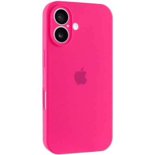 Чехол Silicone Case Full Camera Protective (AA) для Apple iPhone 16 (6.1") Розовый / Barbie pink