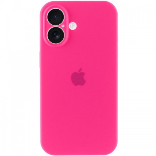 Чехол Silicone Case Full Camera Protective (AA) для Apple iPhone 16 (6.1") Розовый / Barbie pink