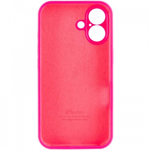 Чехол Silicone Case Full Camera Protective (AA) для Apple iPhone 16 (6.1") Розовый / Barbie pink