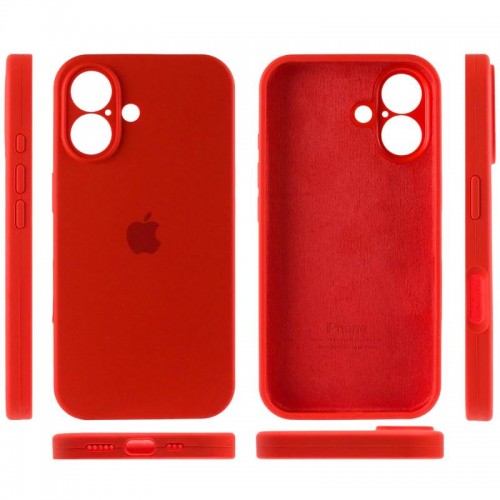 Чехол Silicone Case Full Camera Protective (AA) для Apple iPhone 16 (6.1") Красный / Red