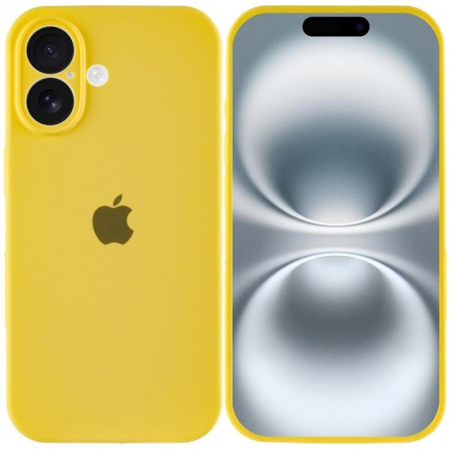 Чохол Silicone Case Full Camera Protective (AA) для Apple iPhone 16 (6.1") Жовтий / Yellow