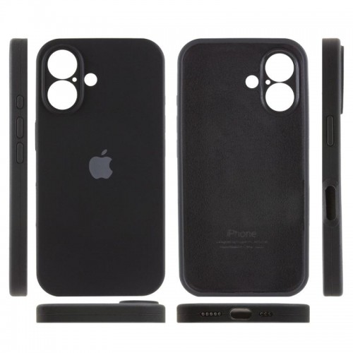 Чехол Silicone Case Full Camera Protective (AA) для Apple iPhone 16 (6.1") Черный / Black