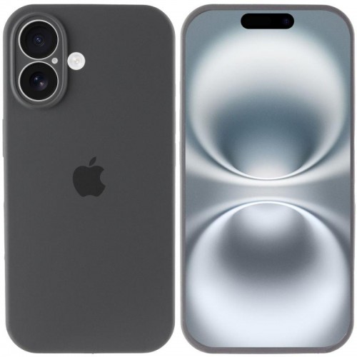 Чехол Silicone Case Full Camera Protective (AA) для Apple iPhone 16 (6.1") Серый / Dark Gray