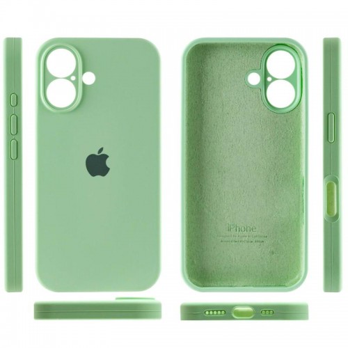 Чехол Silicone Case Full Camera Protective (AA) для Apple iPhone 16 (6.1") Зелёный / Pistachio