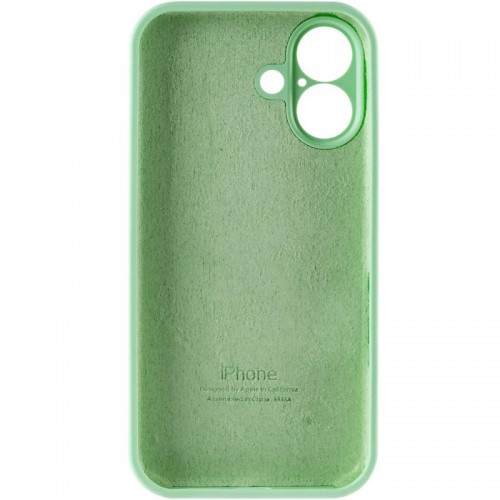 Чехол Silicone Case Full Camera Protective (AA) для Apple iPhone 16 (6.1") Зелёный / Pistachio