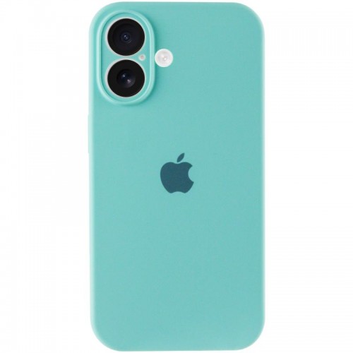 Чохол Silicone Case Full Camera Protective (AA) для Apple iPhone 16 (6.1") Бірюзовий / Marine Green