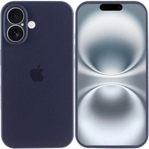 Чехол Silicone Case Full Camera Protective (AA) для Apple iPhone 16 Plus (6.7") Тёмно-синий / Midnight blue