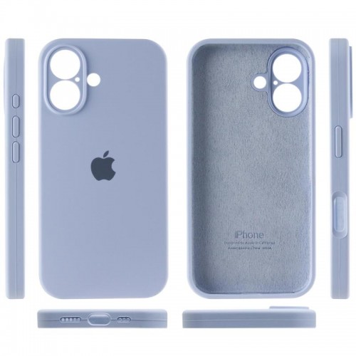 Чехол Silicone Case Full Camera Protective (AA) для Apple iPhone 16 Plus (6,7") Голубой / Lilac Blue