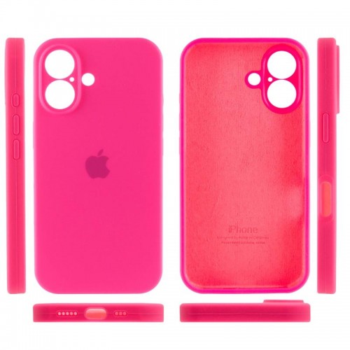 Чохол Silicone Case Full Camera Protective (AA) для Apple iPhone 16 Plus (6.7") Рожевий / Barbie pink