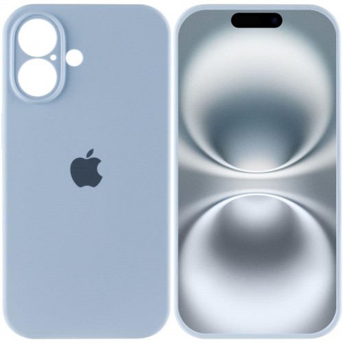 Чехол Silicone Case Full Camera Protective (AA) для Apple iPhone 16 Plus (6,7") Голубой / Sweet Blue