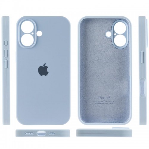 Чехол Silicone Case Full Camera Protective (AA) для Apple iPhone 16 Plus (6,7") Голубой / Sweet Blue