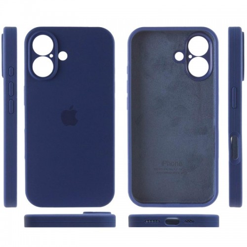 Чохол Silicone Case Full Camera Protective (AA) для Apple iPhone 16 Plus (6.7") Синій / Deep navy