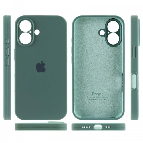Чохол Silicone Case Full Camera Protective (AA) для Apple iPhone 16 Plus (6.7") Зелений / Pine green