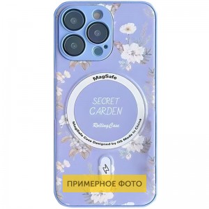 Чехол TPU+PC Secret Garden с MagSafe для Apple iPhone 16 (6.1") Сиреневый