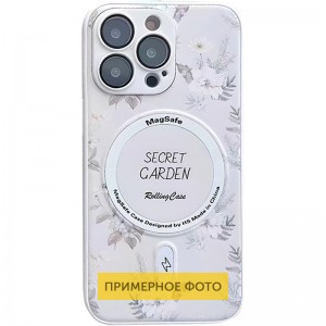 TPU+PC чехол Secret Garden с MagSafe для Apple iPhone 16 (6.1") Белый