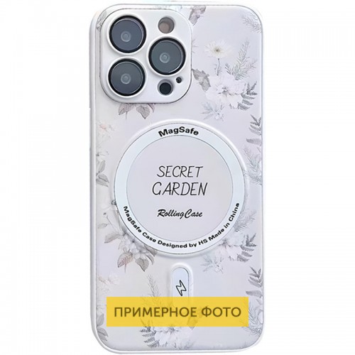 TPU+PC чехол Secret Garden с MagSafe для Apple iPhone 16 (6.1") Белый