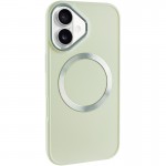 TPU чехол Bonbon Metal Style с MagSafe для Apple iPhone 16 (6.1") Белый / White
