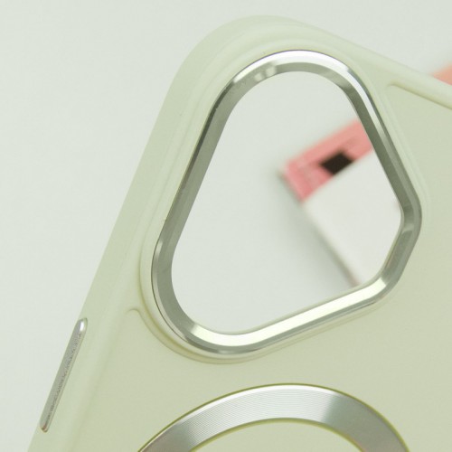 TPU чохол Bonbon Metal Style with MagSafe для Apple iPhone 16 (6.1") Білий / White