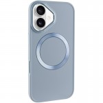 TPU чехол Bonbon Metal Style с MagSafe для Apple iPhone 16 (6.1") Голубой / Mist Blue