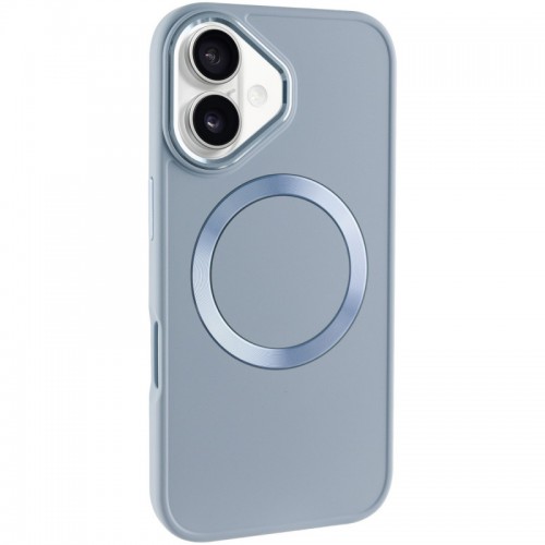 TPU чохол Bonbon Metal Style with MagSafe для Apple iPhone 16 (6.1") Блакитний / Mist Blue