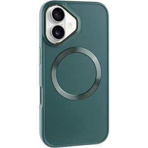 TPU чохол Bonbon Metal Style with MagSafe для Apple iPhone 16 (6.1") Зелений / Pine green