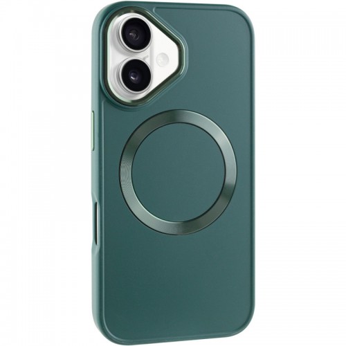 TPU чохол Bonbon Metal Style with MagSafe для Apple iPhone 16 (6.1") Зелений / Pine green