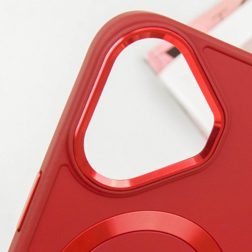 TPU чохол Bonbon Metal Style with MagSafe для Apple iPhone 16 (6.1") Червоний / Red